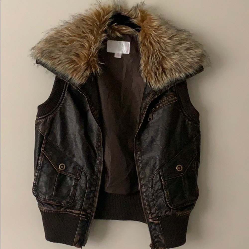 Exhilaration Faux Fur bomber vest